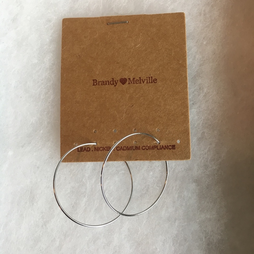 Brandy Melville silver hoop earrings NWT